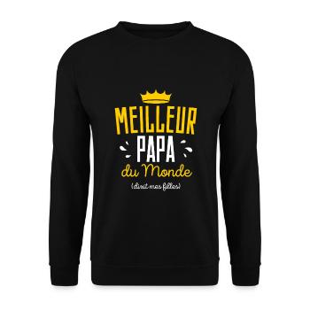 Cadeau Meilleur Papa Noel Anniversaire - Sweat-shirt Unisexe - noir - Devant - Alina (178cm) & Michal (187cm)