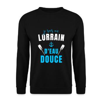 Cadeau Humour Homme Lorrain marin batelier - Sweat-shirt Unisexe - noir - Devant - Alina (178cm) & Michal (187cm)