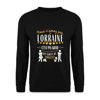 Cadeau Humour Homme Lorrain Noel Anniversaire - Sweat-shirt Unisexe - noir - Devant - Alina (178cm) & Michal (187cm)