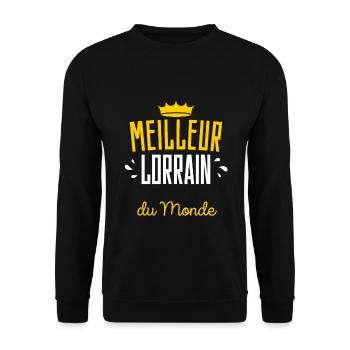 Cadeau Humour Homme Lorrain - Sweat-shirt Unisexe - noir - Devant - Alina (178cm) & Michal (187cm)