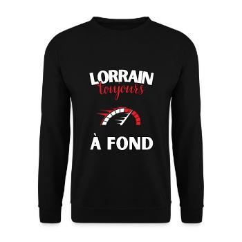 Cadeau Lorrain - toujours à fond - Sweat-shirt Unisexe - noir - Devant - Alina (178cm) & Michal (187cm)