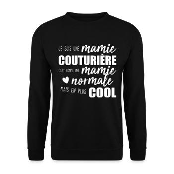 Mamie Couturière Humour Mamie Cadeau - Sweat-shirt Unisexe - noir - Devant - Alina (178cm) & Michal (187cm)