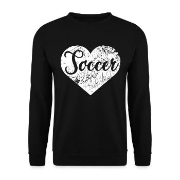 Soccer Heart - Unisex Sweatshirt - black - Front - Alina (178cm) & Michal (187cm)