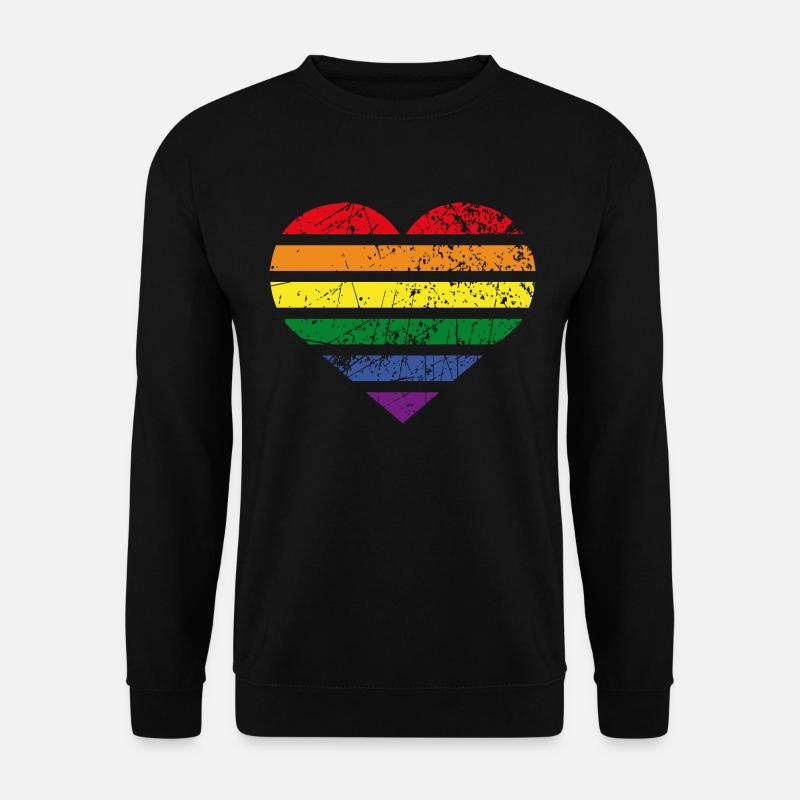 Regenbogen Herz - Unisex Pullover - Schwarz