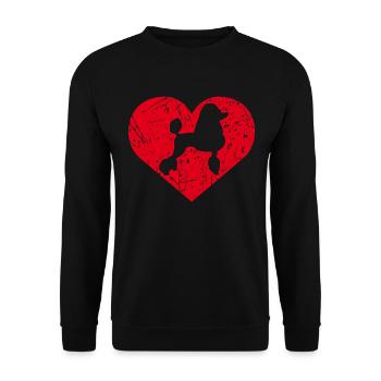 Poodle Heart - Unisex Sweatshirt - black - Front - Alina (178cm) & Michal (187cm)
