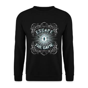 Escape the Game - for Exit Room fans (washed look) - Unisex Sweatshirt - black - Front - Alina (178cm) & Michal (187cm)