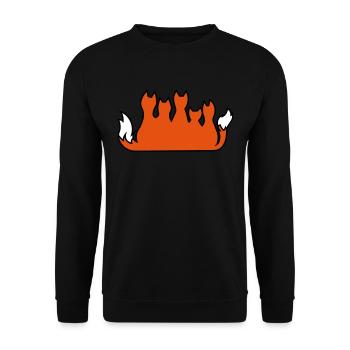Fuchsfamilie fox family famille de renard - Unisex Pullover - Schwarz - Vorne - Alina (178cm) & Michal (187cm)