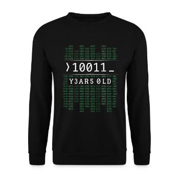 10011 YEARS OLD BINARY CODE 19TH BIRTHDAY GIFT - Unisex Sweatshirt - black - Front - Alina (178cm) & Michal (187cm)