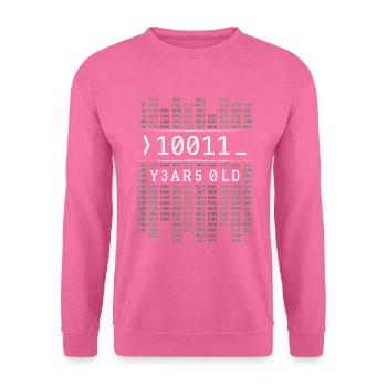 10011 JAHRE ALT BINÄRCODE 19. GEBURTSTAG GESCHENK - Unisex Pullover - Pink - Vorne