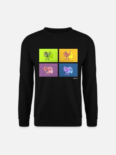 DIN O4 (Dinosaur Pop Art Edition) - Sweat-shirt Unisexe - noir