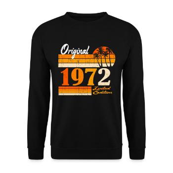 1972 Jahrgang Vintage Retro Geburtstag - Unisex Pullover - Schwarz - Vorne - Alina (178cm) & Michal (187cm)