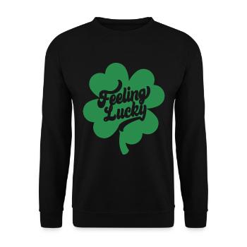 St. Patrick’s Day Gift Shamrock Men, Women, Kids - Unisex Sweatshirt - black - Front - Alina (178cm) & Michal (187cm)