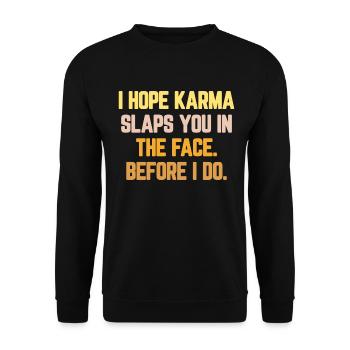 Karma - Unisex Sweatshirt - black - Front - Alina (178cm) & Michal (187cm)