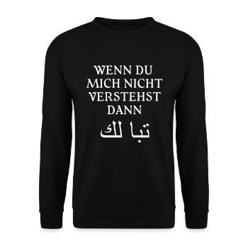 Fick Dich Arabsich Lustiges Arab Geschenk Moslem - Unisex Pullover - Schwarz - Vorne - Alina (178cm) & Michal (187cm)