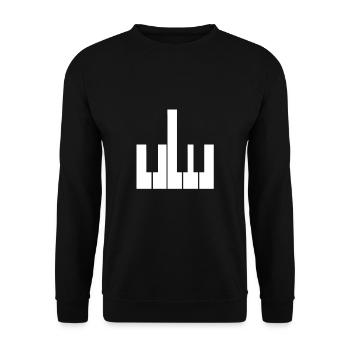 Klaviertaste Lustiges Geschenk Musiker Klavier Fun - Unisex Pullover - Schwarz - Vorne - Alina (178cm) & Michal (187cm)