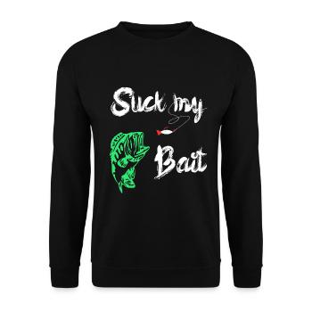 Suck My Bait Bait Fishing Fishing Predatory Fish Gift - Unisex Sweatshirt - black - Front - Alina (178cm) & Michal (187cm)