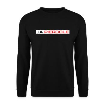 Ja Pierdole Polska Polen Polnische Flagge Geschenk - Unisex Pullover - Schwarz - Vorne - Alina (178cm) & Michal (187cm)