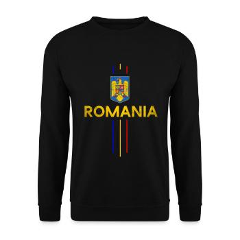 Cadeau drapeau roumain Roumanie Roumanie - Sweat-shirt Unisexe - noir - Devant - Alina (178cm) & Michal (187cm)