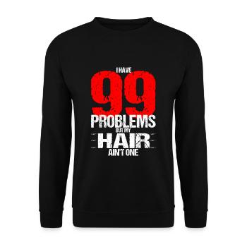 99 problèmes chauve chauve tête chauve cadeau - Sweat-shirt Unisexe - noir - Devant - Alina (178cm) & Michal (187cm)