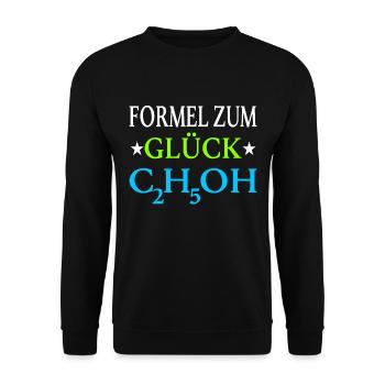 Alkohol alles besser Ethanol Molekül Chemie Formel - Unisex Pullover - Schwarz - Vorne - Alina (178cm) & Michal (187cm)