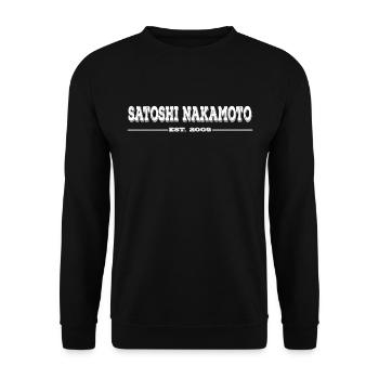Satoshi Nakamoto 2009 Krypto Traiding Crypto Btc - Sweat-shirt Unisexe - noir - Devant - Alina (178cm) & Michal (187cm)
