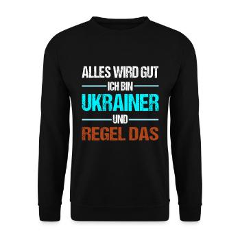 Ukrainer Ich Regel Das Ukrainischer Spruch - Unisex Pullover - Schwarz - Vorne - Alina (178cm) & Michal (187cm)