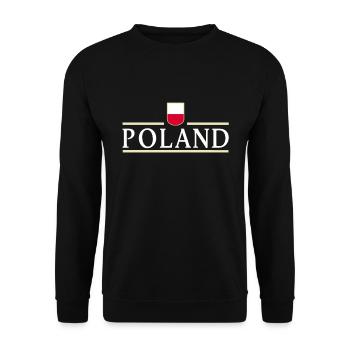 Polen Fußball Trikot Polska Outfit Geschenk Kurwa - Unisex Pullover - Schwarz - Vorne - Alina (178cm) & Michal (187cm)