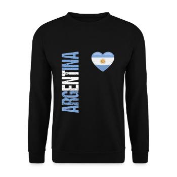 Argentina Outfit Trikot Argentinien Geschenk - Unisex Pullover - Schwarz - Vorne - Alina (178cm) & Michal (187cm)