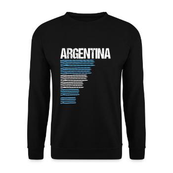 Argentina Fußball Trikot Argentinien Geschenk - Unisex Pullover - Schwarz - Vorne - Alina (178cm) & Michal (187cm)