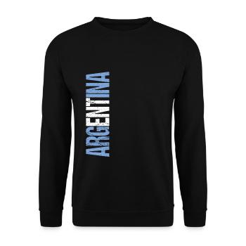 Argentina Fußball Trikot Argentinien Geschenk - Unisex Pullover - Schwarz - Vorne - Alina (178cm) & Michal (187cm)