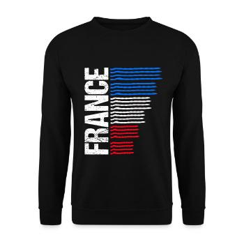 France Fußball Trikot Frankreich Trikot Geschenk - Unisex Pullover - Schwarz - Vorne - Alina (178cm) & Michal (187cm)