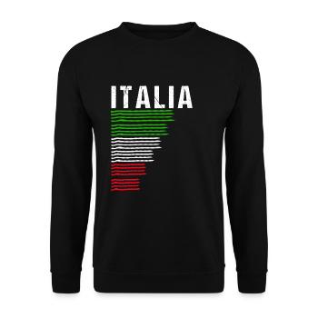 Italia Fußball Trikot Italien Geschenk Soccer - Unisex Pullover - Schwarz - Vorne - Alina (178cm) & Michal (187cm)