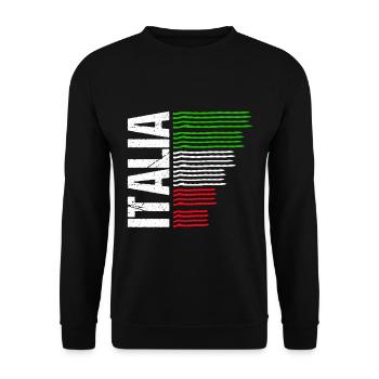 Italia Fußball Trikot Italien Geschenk Soccer - Unisex Pullover - Schwarz - Vorne - Alina (178cm) & Michal (187cm)