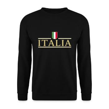 Italia Fußball Trikot Italien Geschenk Soccer - Unisex Pullover - Schwarz - Vorne - Alina (178cm) & Michal (187cm)