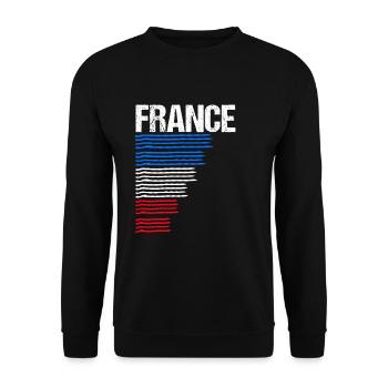 France Fußball Trikot Frankreich Trikot Geschenk - Unisex Pullover - Schwarz - Vorne - Alina (178cm) & Michal (187cm)
