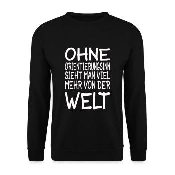 Orientierungssinn Mehr Von Der Welt Wandern Urlaub - Unisex Pullover - Schwarz - Vorne - Alina (178cm) & Michal (187cm)