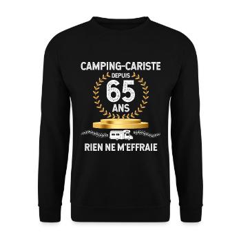 Camping-car camping-cariste depuis 65 ans - Sweat-shirt Unisexe - noir - Devant - Alina (178cm) & Michal (187cm)