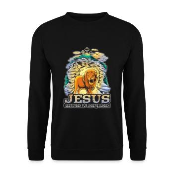 Jésus-Christ Symbole chrétien Don de Croix - Sweat-shirt Unisexe - noir - Devant - Alina (178cm) & Michal (187cm)