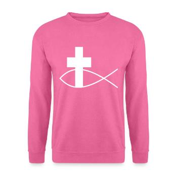 Symbole chrétien Croix Christ Évangile Jésus - Sweat-shirt Unisexe - rose - Devant