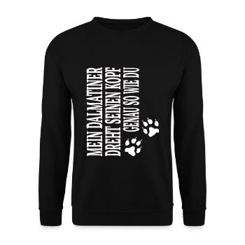 Dalmatiner Hundeliebhaber Hundebesitzer Hundeliebe - Unisex Pullover - Schwarz - Vorne - Alina (178cm) & Michal (187cm)