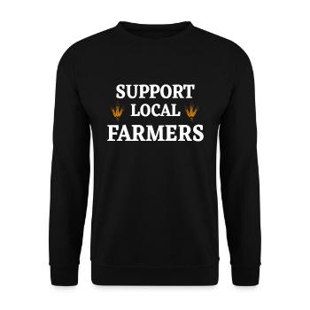 Support Local Farmers Saying Agriculture Farmer - Unisex Sweatshirt - black - Front - Alina (178cm) & Michal (187cm)