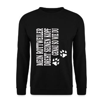 Rottweiler Hundeliebhaber Hundebesitzer Hundeliebe - Unisex Pullover - Schwarz - Vorne - Alina (178cm) & Michal (187cm)