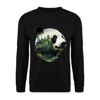 Panda - Unisex Pullover - Schwarz - Vorne - Alina (178cm) & Michal (187cm)