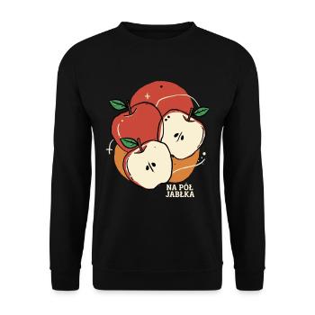 Half an apple - Unisex Sweatshirt - black - Front - Alina (178cm) & Michal (187cm)