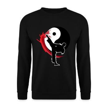 Yin Yang Karaté Tae Kwon Do coup de pied - Sweat-shirt Unisexe - noir - Devant - Alina (178cm) & Michal (187cm)