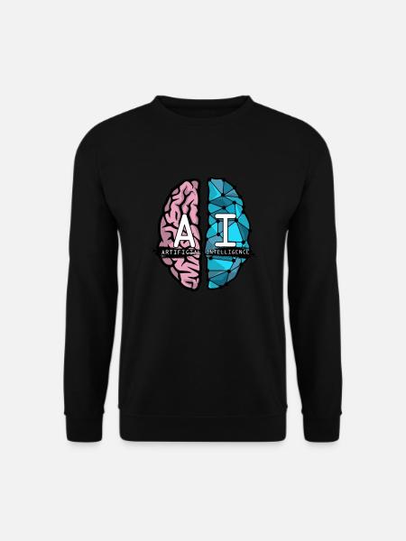 KI Nerd Künstliche Intelligenz Gehirn Geschenke - Unisex Pullover - Schwarz