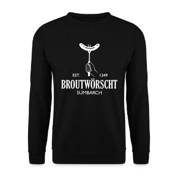 Broutwörscht Sumbarch EST. 1349 - Unisex Pullover - Schwarz - Vorne - Alina (178cm) & Michal (187cm)