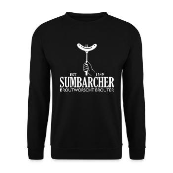 Sumbarcher Broutwörscht Brouter - Unisex Pullover - Schwarz - Vorne - Alina (178cm) & Michal (187cm)