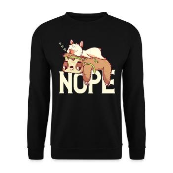 Sloth Llama while chilling - Unisex Sweatshirt - black - Front - Alina (178cm) & Michal (187cm)