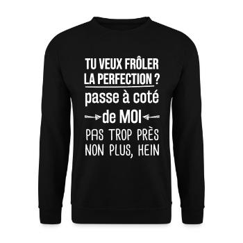 idée cadeau homme parfait - Sweat-shirt Unisexe - noir - Devant - Alina (178cm) & Michal (187cm)